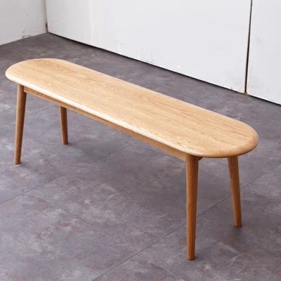 Solid Oak Wood Bench For Home Interior Design - Half-round, Strong, Versatile Living Room Seat Build, Wide Sitting | Wayfair North America