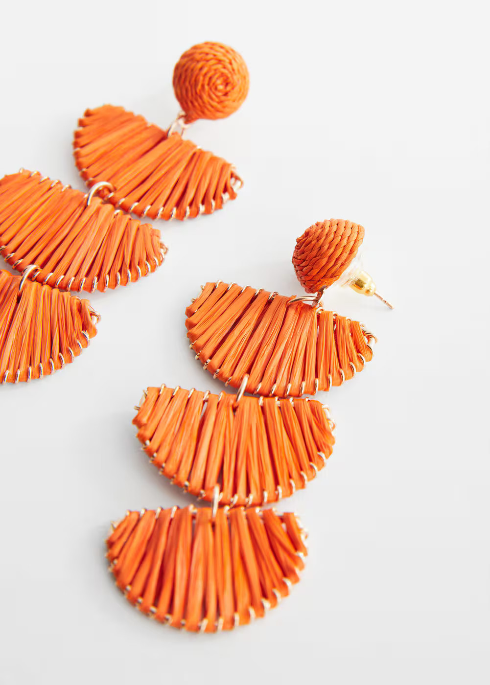 Long raffia earrings -  Women | Mango United Kingdom | MANGO (UK)