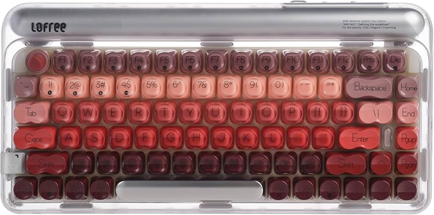 LOFREE DOT Lipstick Elegant 84 Keys Mechanical Keyboard, White Backlit Hot-Swappable Rechargeable... | Amazon (US)