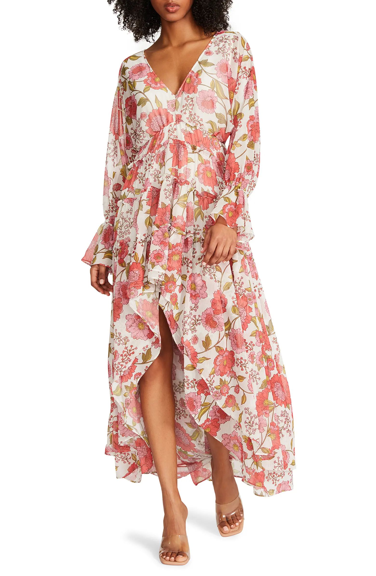 Sol Floral Long Sleeve High-Low Maxi Dress | Nordstrom