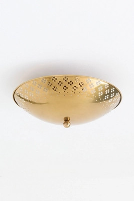 Amilia Brass Perforated Flush Mount | Anthropologie (US)