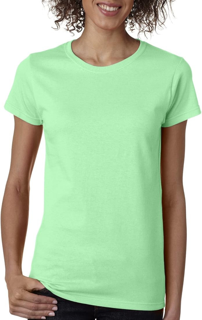 Gildan Women's Heavy Crewneck Cap Sleeve T-Shirt | Amazon (US)