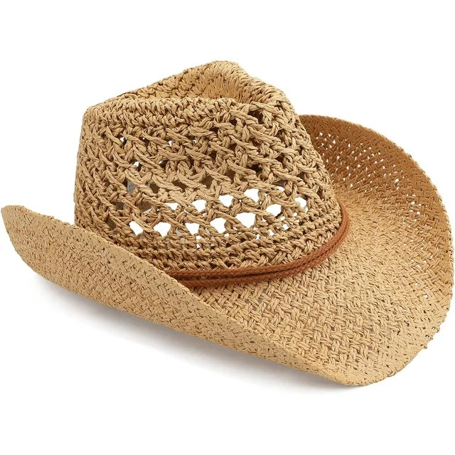 Adult Sun Straw Western Cowboy Hat | Walmart (US)