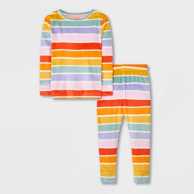 Toddler Girls' Rainbow Striped Pajama Set - Cat & Jack™ | Target