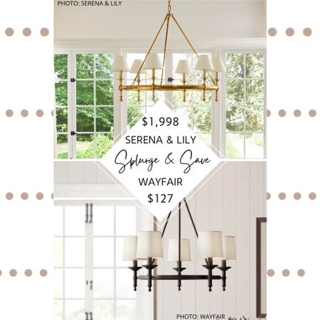 🚨New find🚨 The Serena and Lily Rosecliff Chandelier features a classic, traditional shape, an antique brass wagon wheel base, six lights with natural paper shades, and is dimmer switch compatible. 

I found gold, silver, and bronze modern traditional wagon wheel chandeliers at Wayfair and Home Depot; they all feature a classic shape and would look right at home in a living room, dining room, kitchen, home office, or bedroom.

#serenaandlily #serenaandlilydupe #lighting #chandelier #boho #decor #homedecor #lookforless #dupe #kitchen #diningroom #bedroom #moderntraditional. Serena and Lily dupe. Serena and Lily look for less. Brass chandelier. Modern traditional chandelier. Gold chandelier. Black chandelier. Serena and Lily style. Wayfair finds. Kitchen lighting. Dining room lighting. Bedroom lighting. Home office lighting. Wagon wheel chandelier. Transitional chandelier. Serena and Lily dupes. Serena and lily lighting dupes. Serena and Lily chandelier dupes. Serena and Lily Rosecliff chandelier dupe  

#LTKFind #LTKhome #LTKsalealert