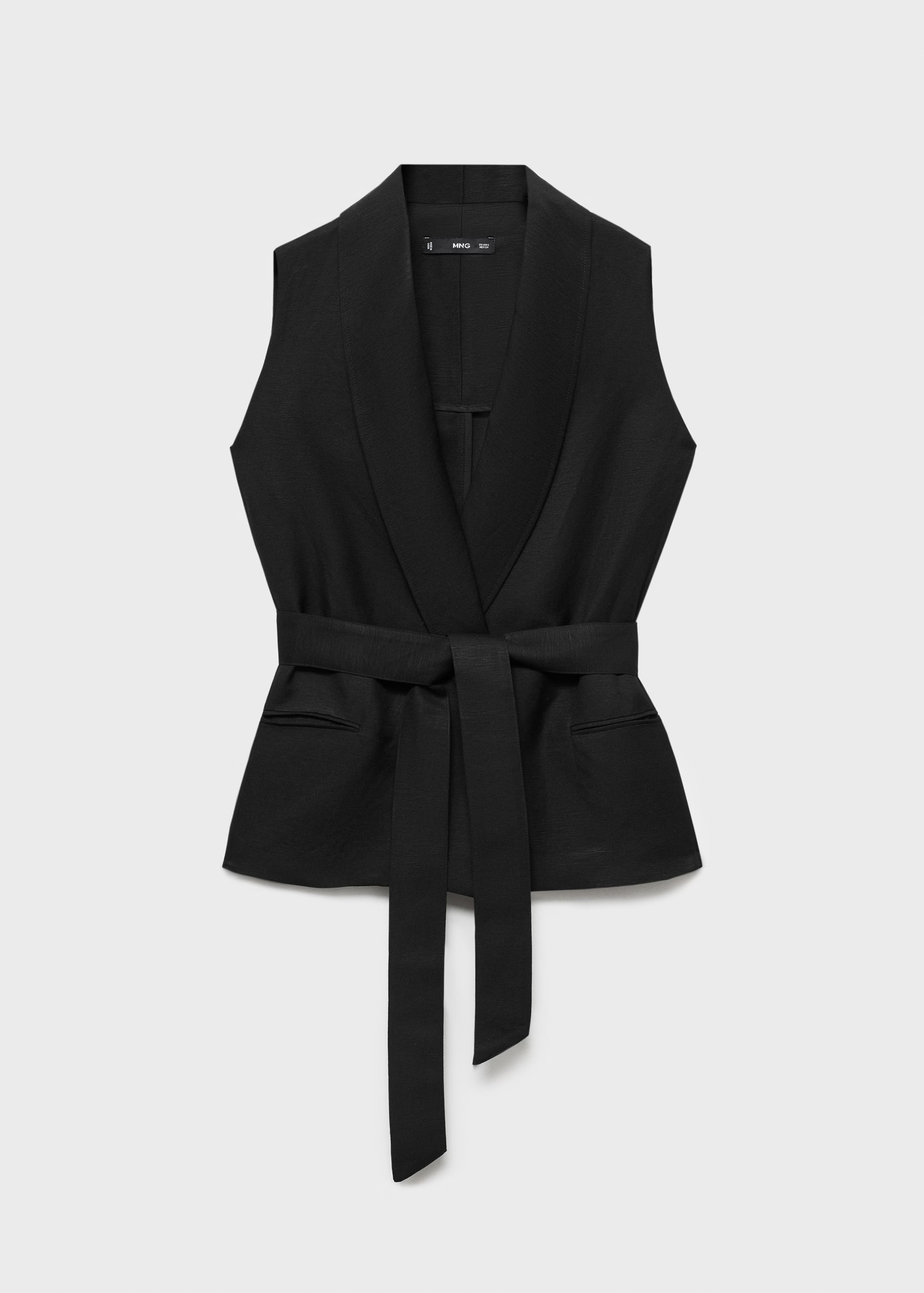 Linen suit vest with belt | Mango (US/MX/AU)
