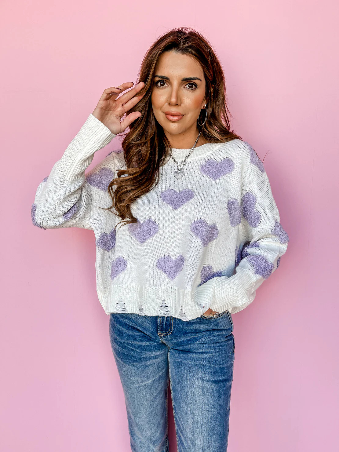 Power Of Love Heart SweaterLarge | Ruthie Grace