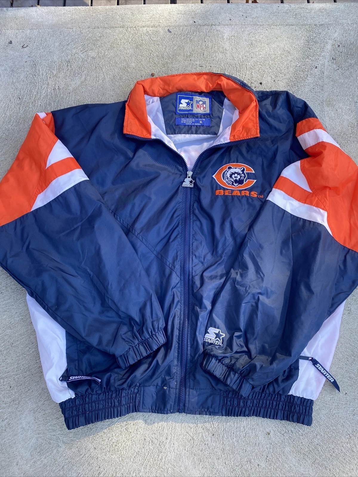 Vintage Chicago Bears Starter Jacket Coat Full Zip Athletic Proline NFL XL New | eBay US