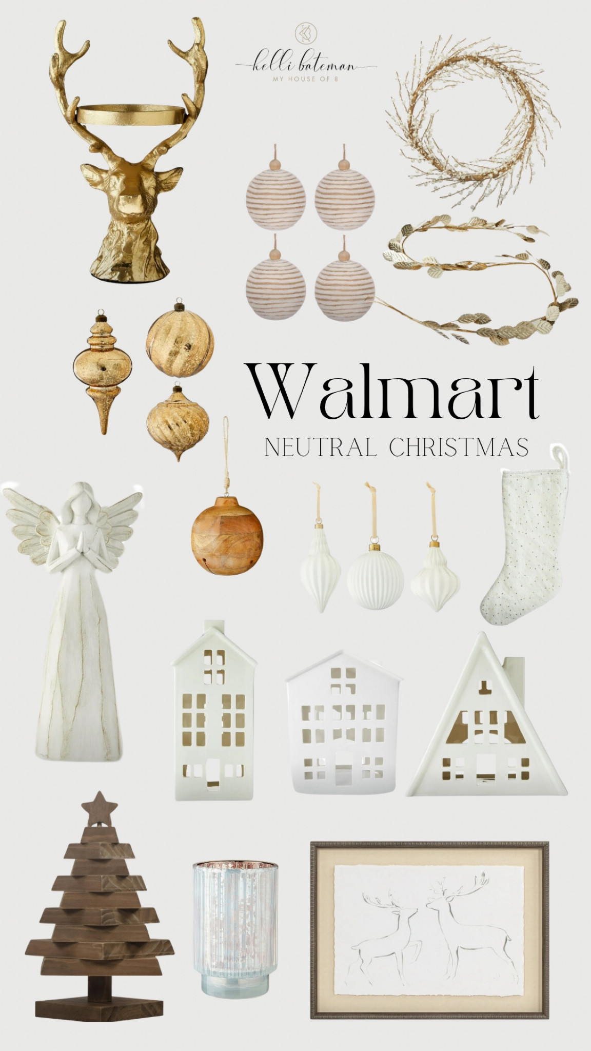 Neutral Christmas decorations form WALMART! 

#LTKHome #LTKSeasonal #LTKFindsUnder50