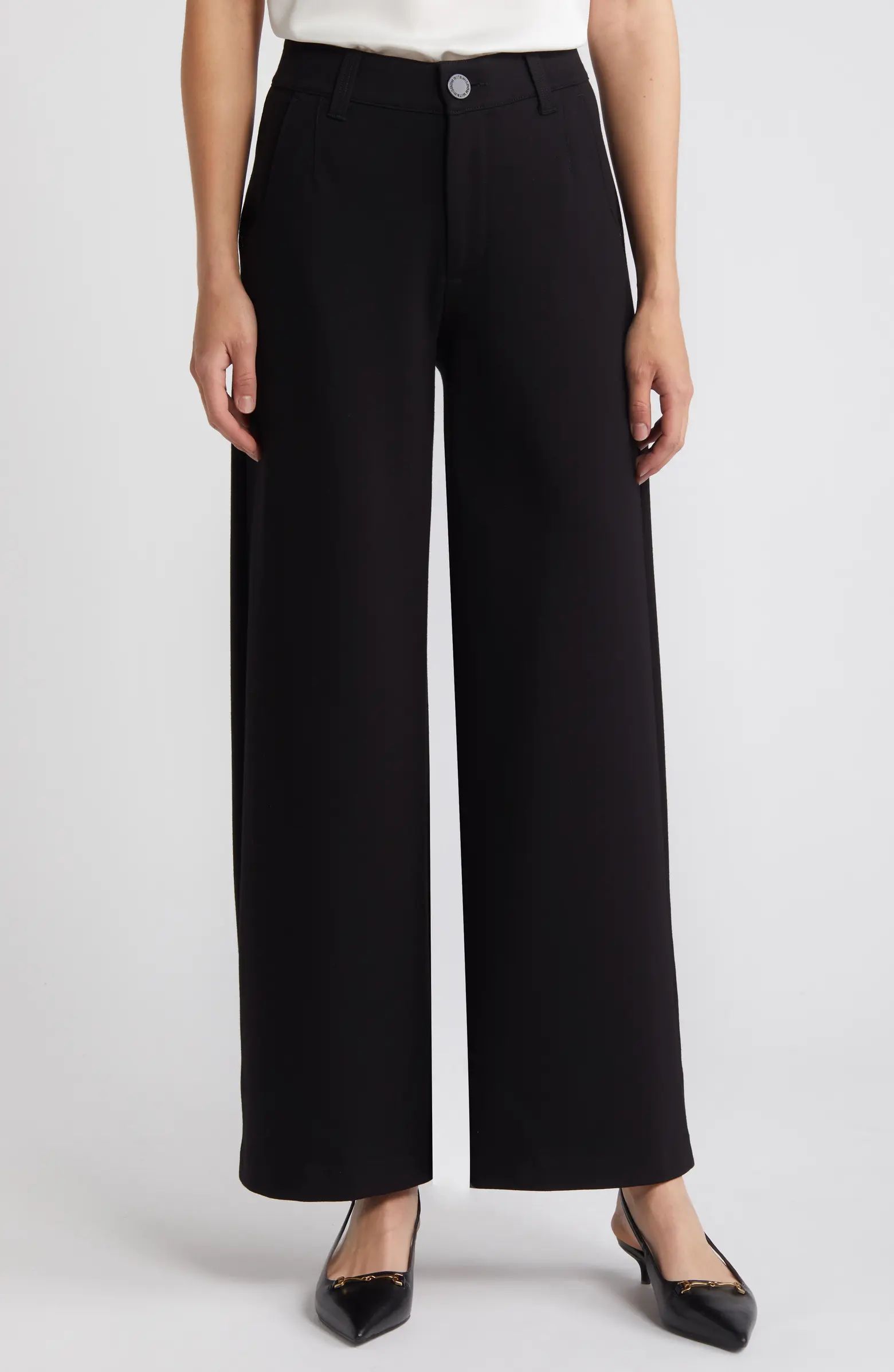 'Ab'Solution Skyrise Flat Front Wide Leg Pants | Nordstrom