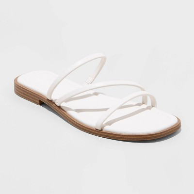 Women's Louie Strappy Slide Sandals - Universal Thread™ Cream 9 | Target