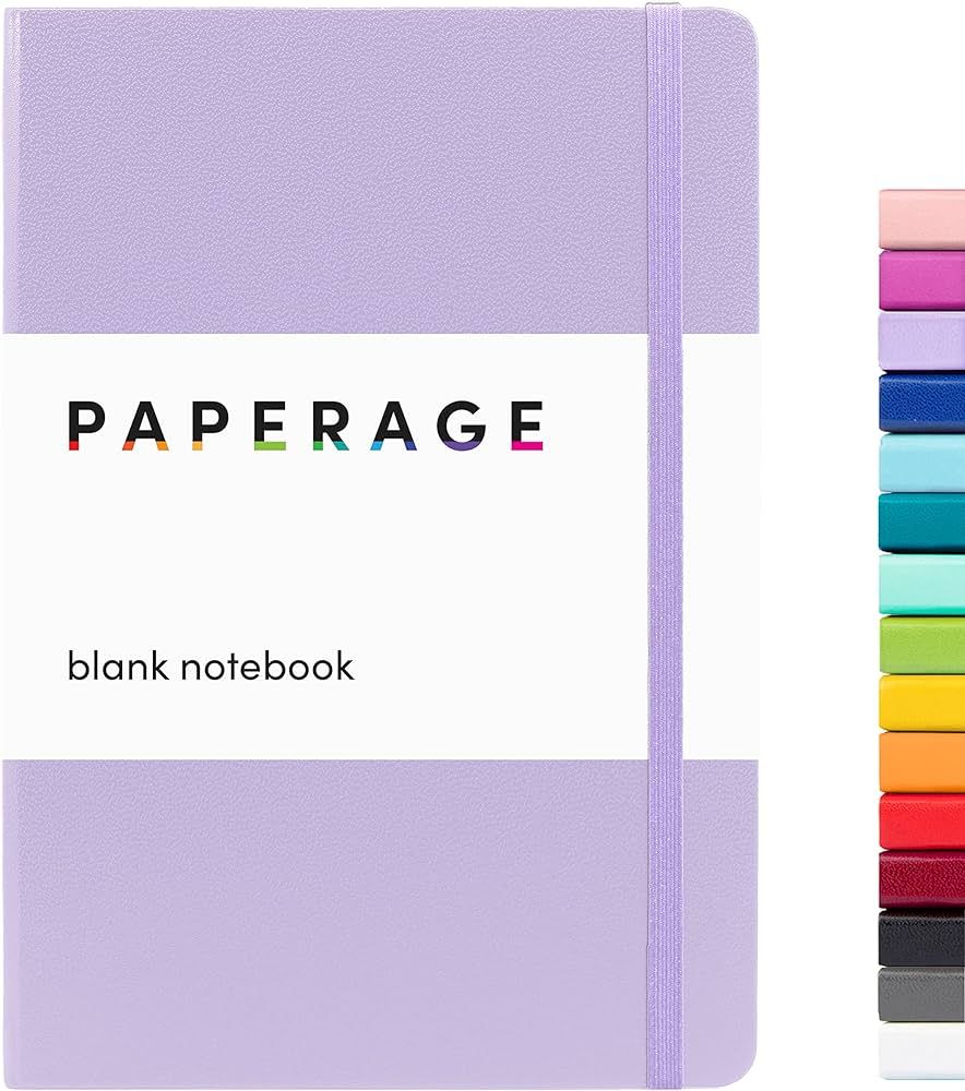 PAPERAGE Blank Journal Notebook, (Lavender), 160 Pages, Medium 5.7 inches x 8 inches - 100 GSM Th... | Amazon (US)