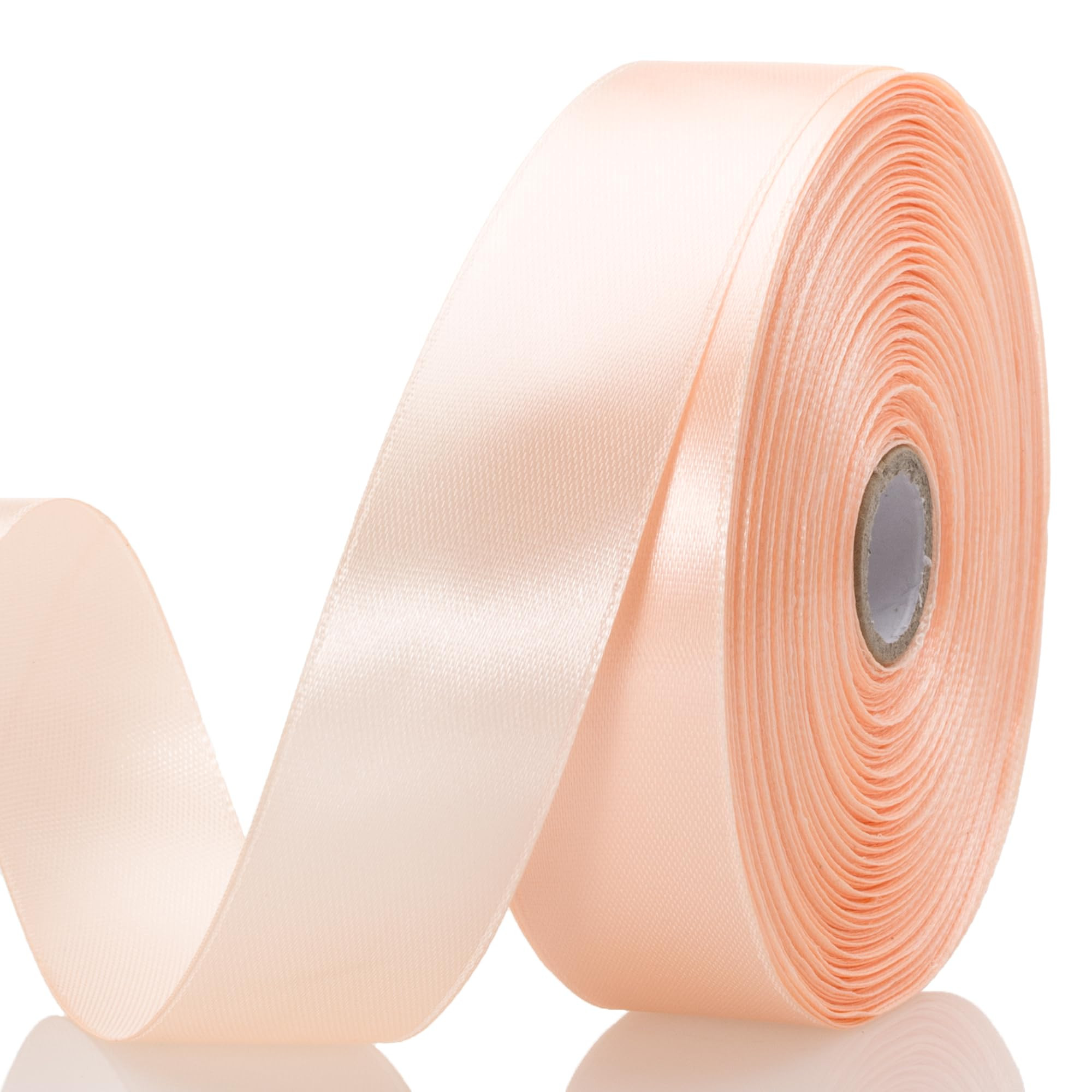 YASEO 1 Inch Peach Solid Satin Ribbon, 50 Yards Craft Fabric Ribbon for Gift Wrapping Floral Bouq... | Amazon (US)