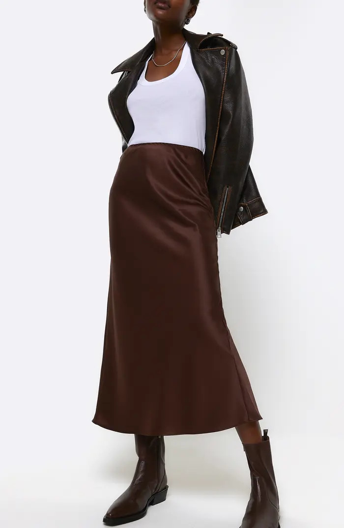 River Island Bias Cut Satin Skirt | Nordstrom | Nordstrom