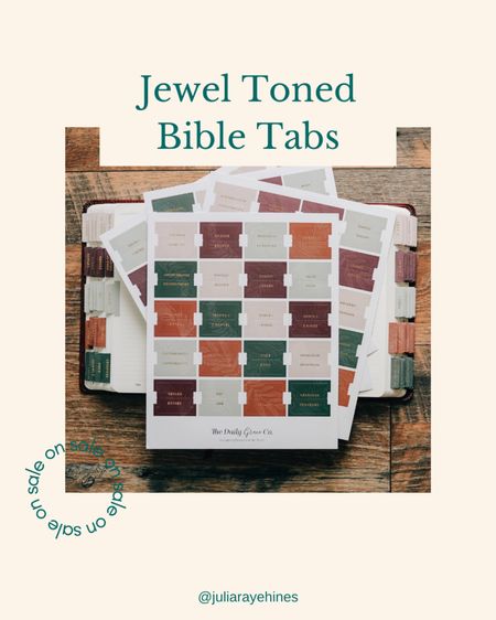 Jewel Toned Bible Tabs ON SALE from The Daily Grace Co. ✨

The quality of these are perfect for handling my bible daily and I love that I can flip to the books so much easier.