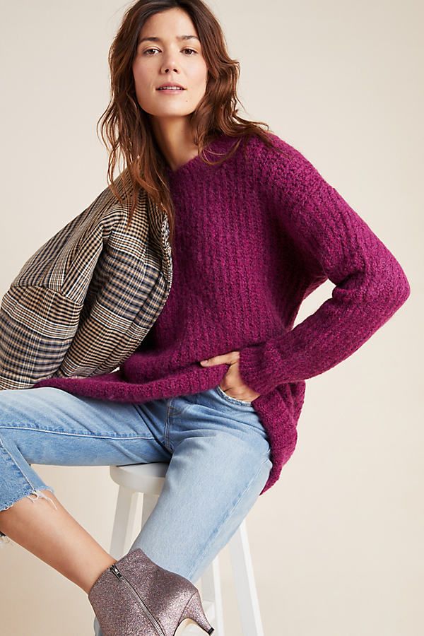 Camila Sweater By Anthropologie in Purple Size S | Anthropologie (US)