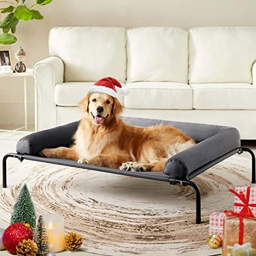 Western Home Elevated Dog Bed Cot, Raised Outdoor Dog Bed with Bolster for Large Dogs, Slightly C... | Amazon (US)