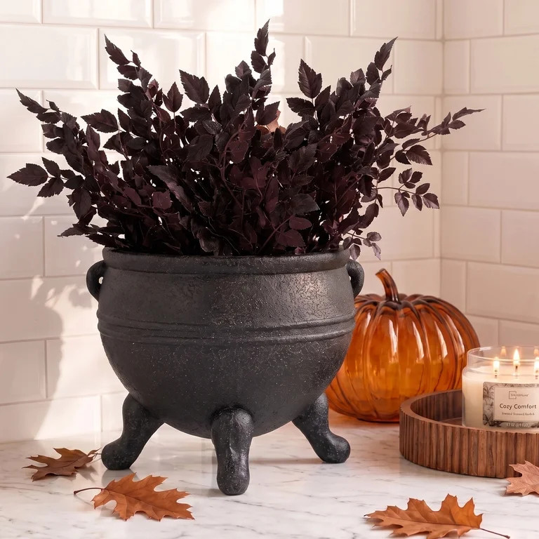 My Texas House Halloween Faux Leaves Stem, Plum, 30" | Walmart (US)