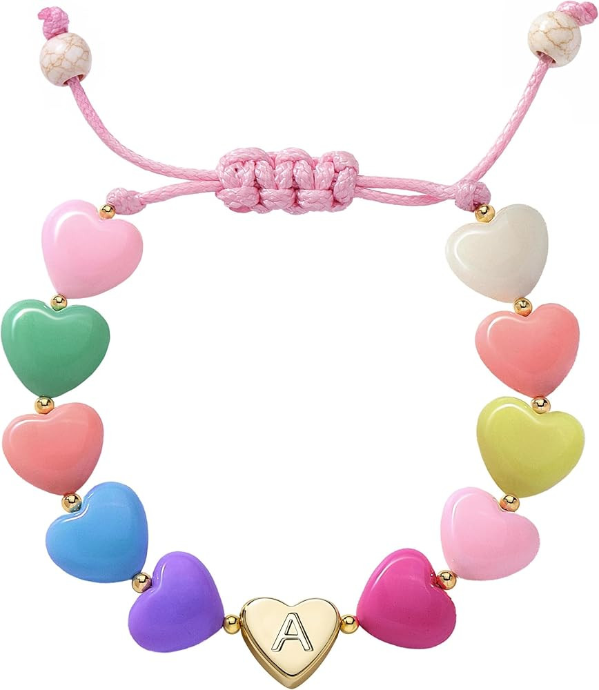 Easter Basket Stuffers for Girls Kids Women, Initial Heart Bracelets for Teen Girls Bulk, Cute Pr... | Amazon (US)