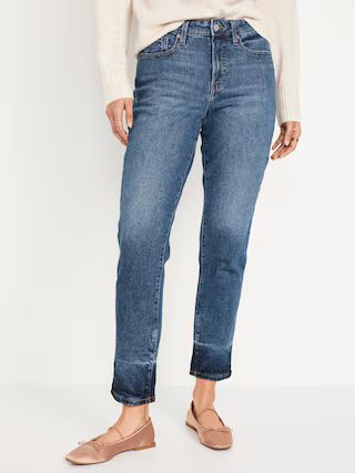 High-Waisted OG Straight Cotton-Hemp Blend Ankle Jeans | Old Navy (US)