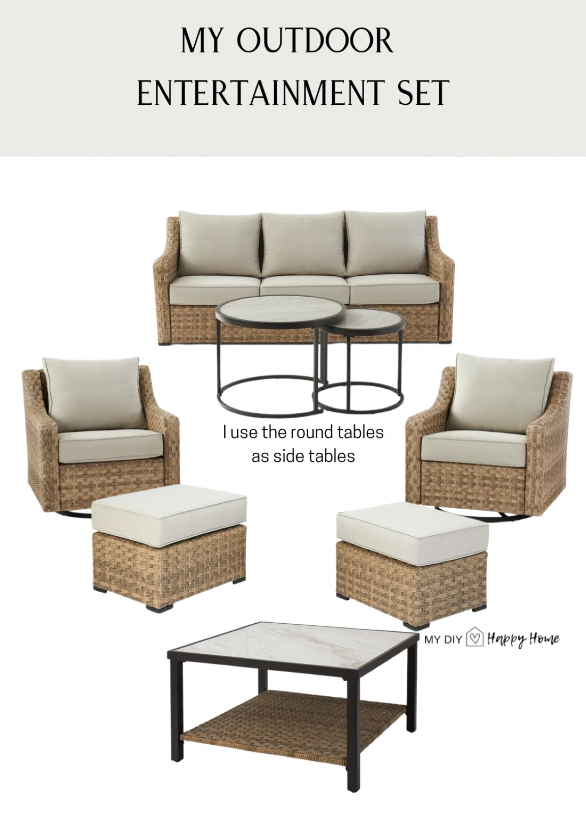 Back in stock!!!
My outdoor entertainment furniture is back in stock.

I use the round tables as side tables and added the square coffee table and ottomans! 



#LTKfamily #LTKSeasonal #LTKhome