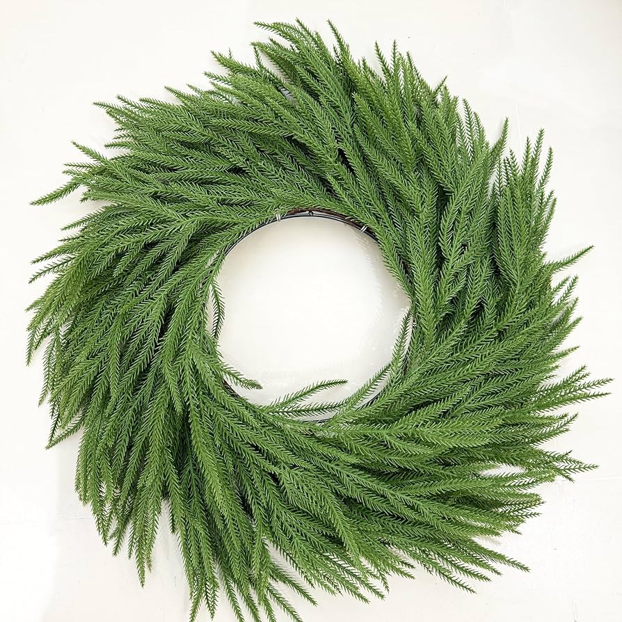 Christmas Wreaths for Front Door 30 Inch Norfolk Pine Wreath for All Seasons Artificial Green Wre... | Amazon (US)