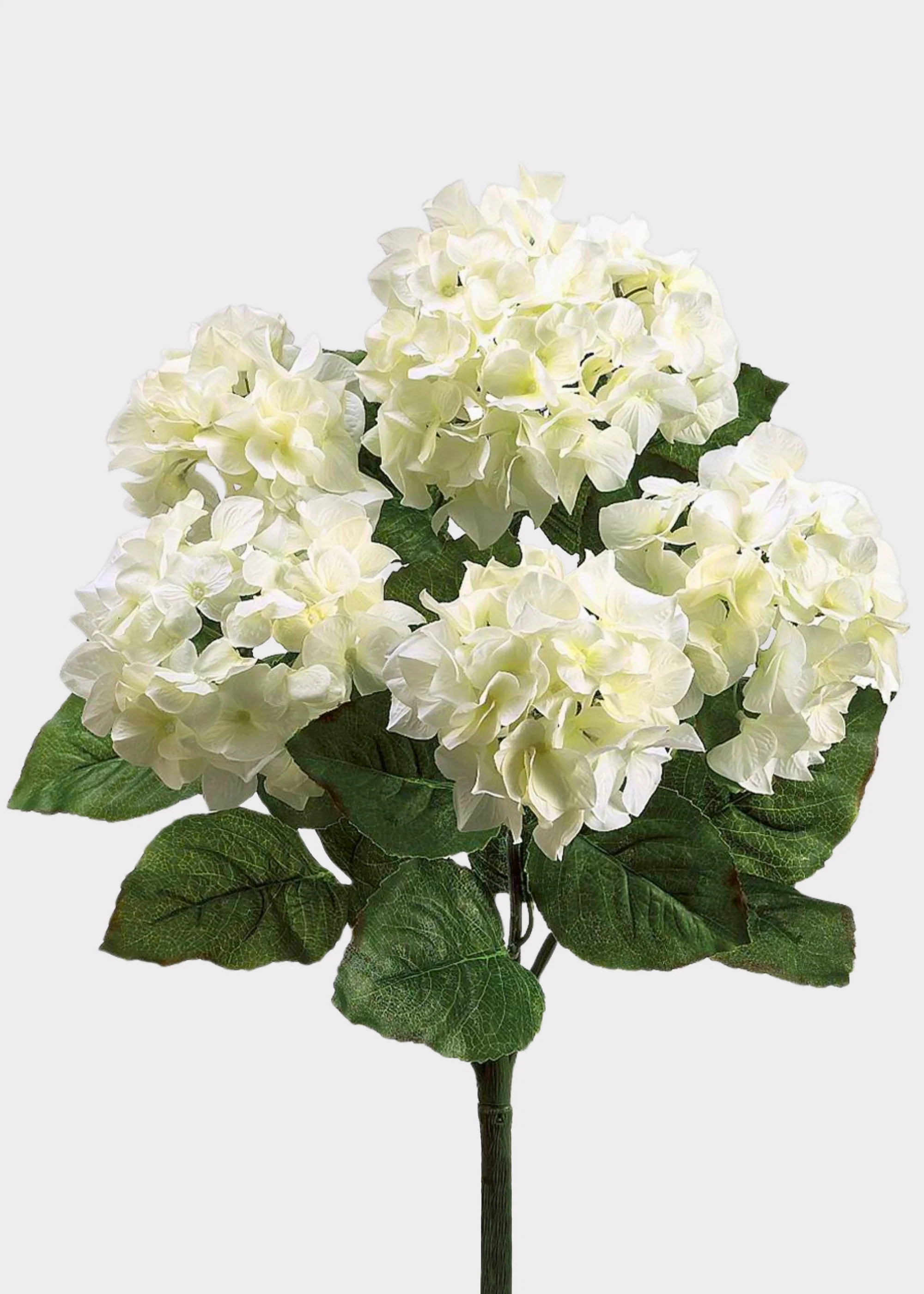 Hydrangea Bush in Cream White | Lifelike Fake Flowers at Afloral | Afloral
