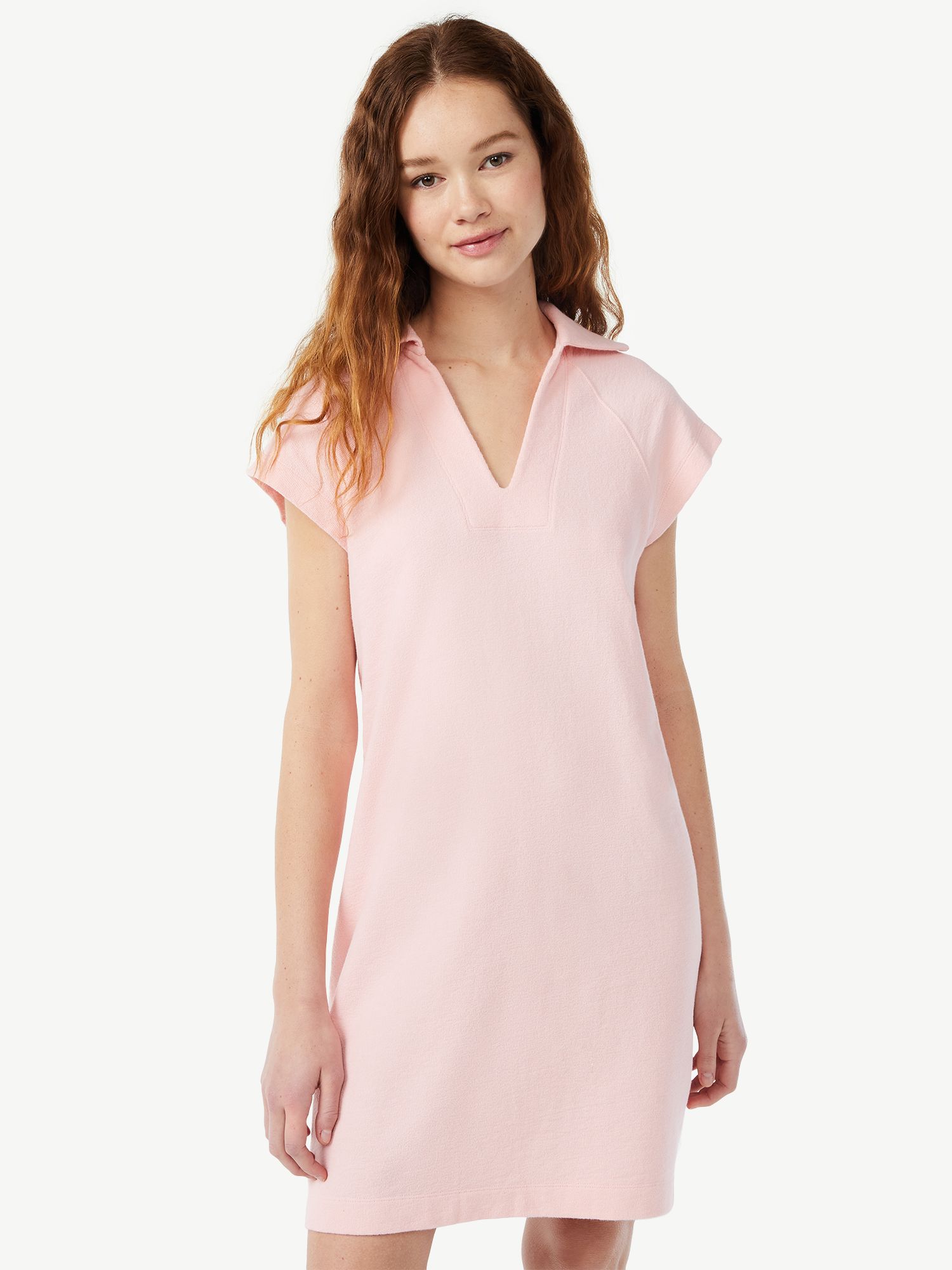 Free Assembly Women's Polo Dress with Short Raglan Sleeves | Walmart (US)
