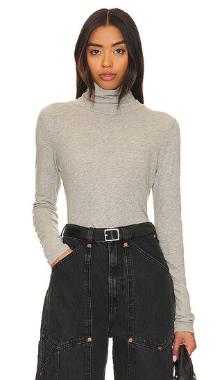 Roosevelt Turtleneck Tee in Heather Grey | Revolve Clothing (Global)