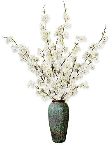 Shiny Flower 4PCS Artificial Cherry Blossom Flowers, Silk Peach Flowers Arrangements Tall Artific... | Amazon (US)