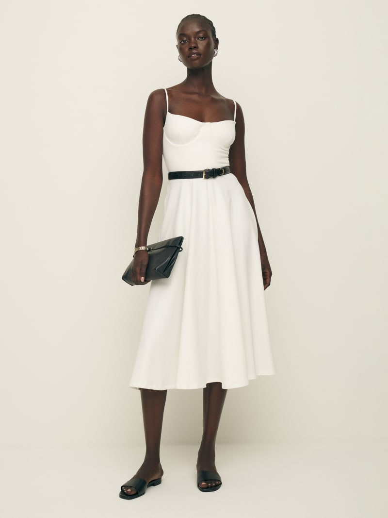 Serene Knit Dress | White Dress With Coreset | Corset Dress | White Dresses #LTKwedding | Reformation (Global)
