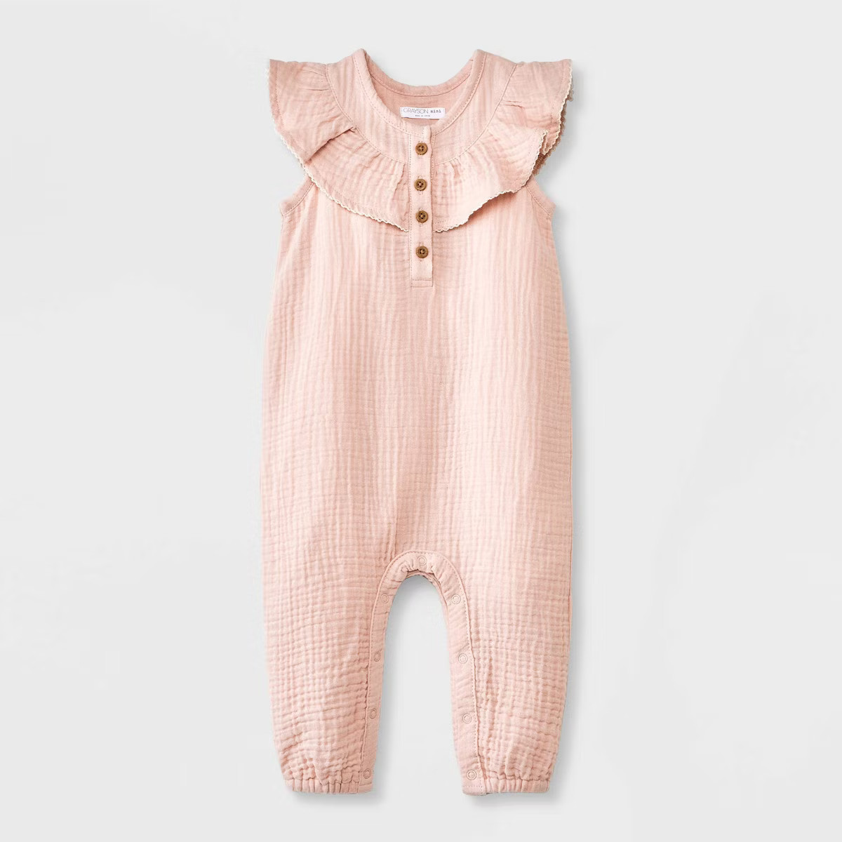 Grayson Mini Baby Girls' Solid Romper - Pink 18M | Target
