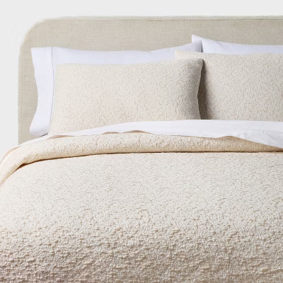 3pc Full/Queen Reversible Lightweight Matelasse Quilt and Shams Set Vine Floral Natural - Threshold™ | Target