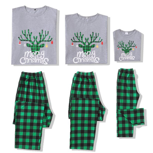 Saeaby Christmas Family Matching Pajamas Sets 2PCS Elk Long Sleeve Pajamas Sets for Family, Size ... | Walmart (US)