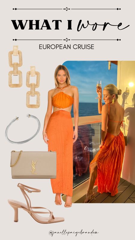 What I wore on our European cruise! Dress floor length orange bright fall evening 

#LTKstyletip #LTKtravel