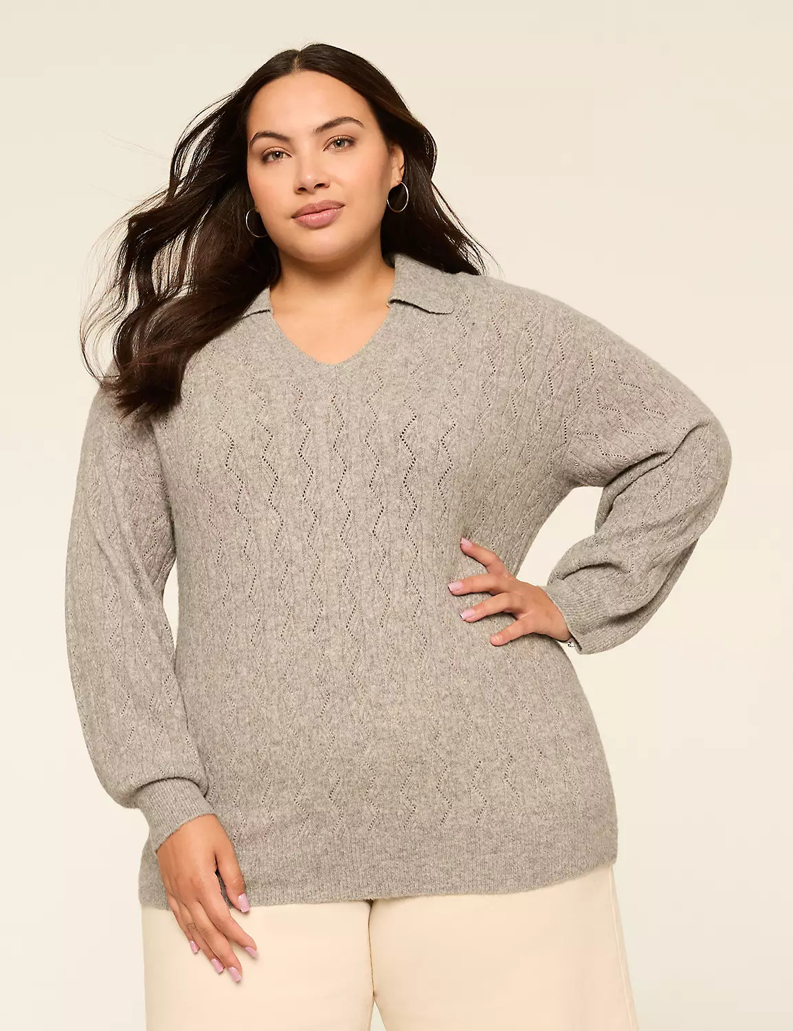 Collared V-Neck Sweater | LaneBryant | Lane Bryant (US)