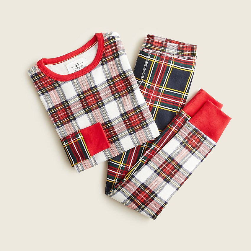 Kids' button-down pajama set in mixed plaid | J. Crew US
