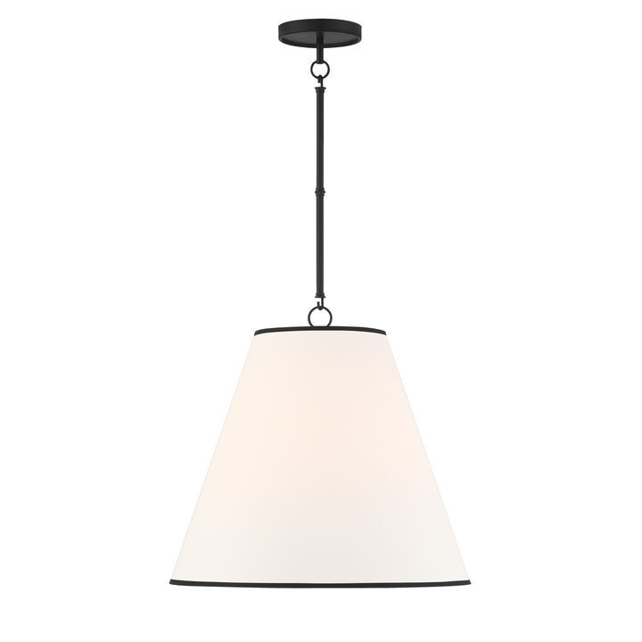 Luca Large 18" Conical Pendant, Matte Black | Lights.com