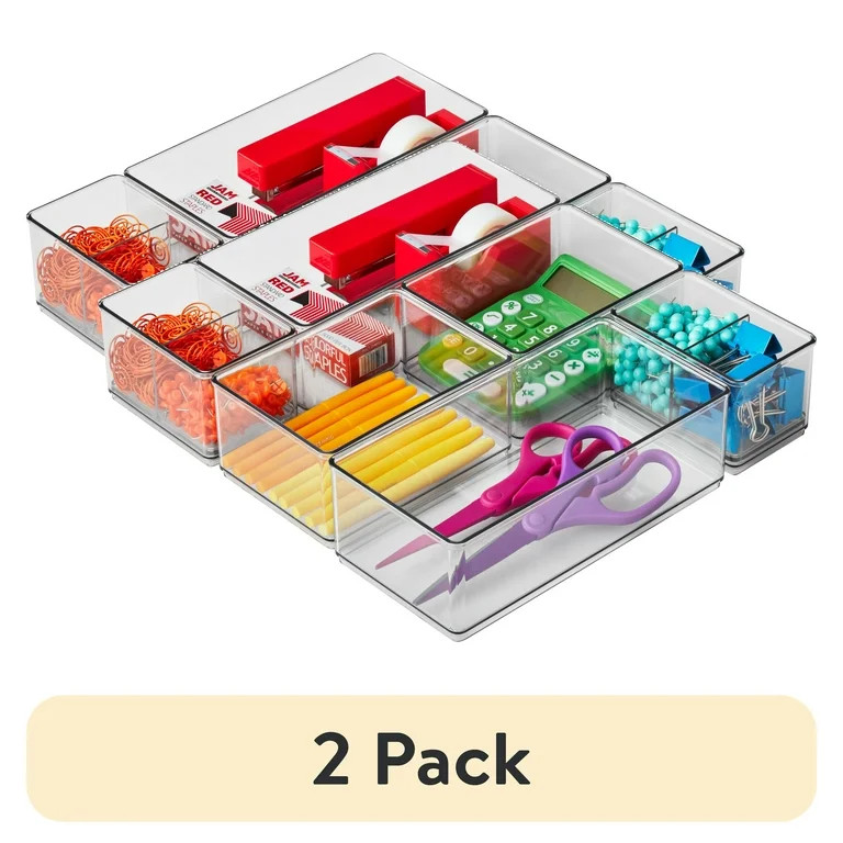 (2 pack) The Home Edit Office Drawer Edit Organizer, 6 Pieces, Clear | Walmart (US)
