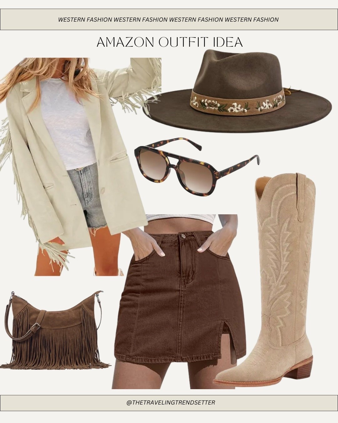 Amazon fashion - Amazon western outfit - country concert outfit idea - Suede  cream cowgirl boots - brown hat - fall and winter fashion - business wear - fringe blazer 

#LTKFindsUnder50 #LTKFindsUnder100 #LTKStyleTip