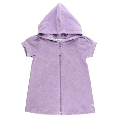 RuffleButts Girls Terry Full-Zip Cover Up - Lavender, 10 | Target