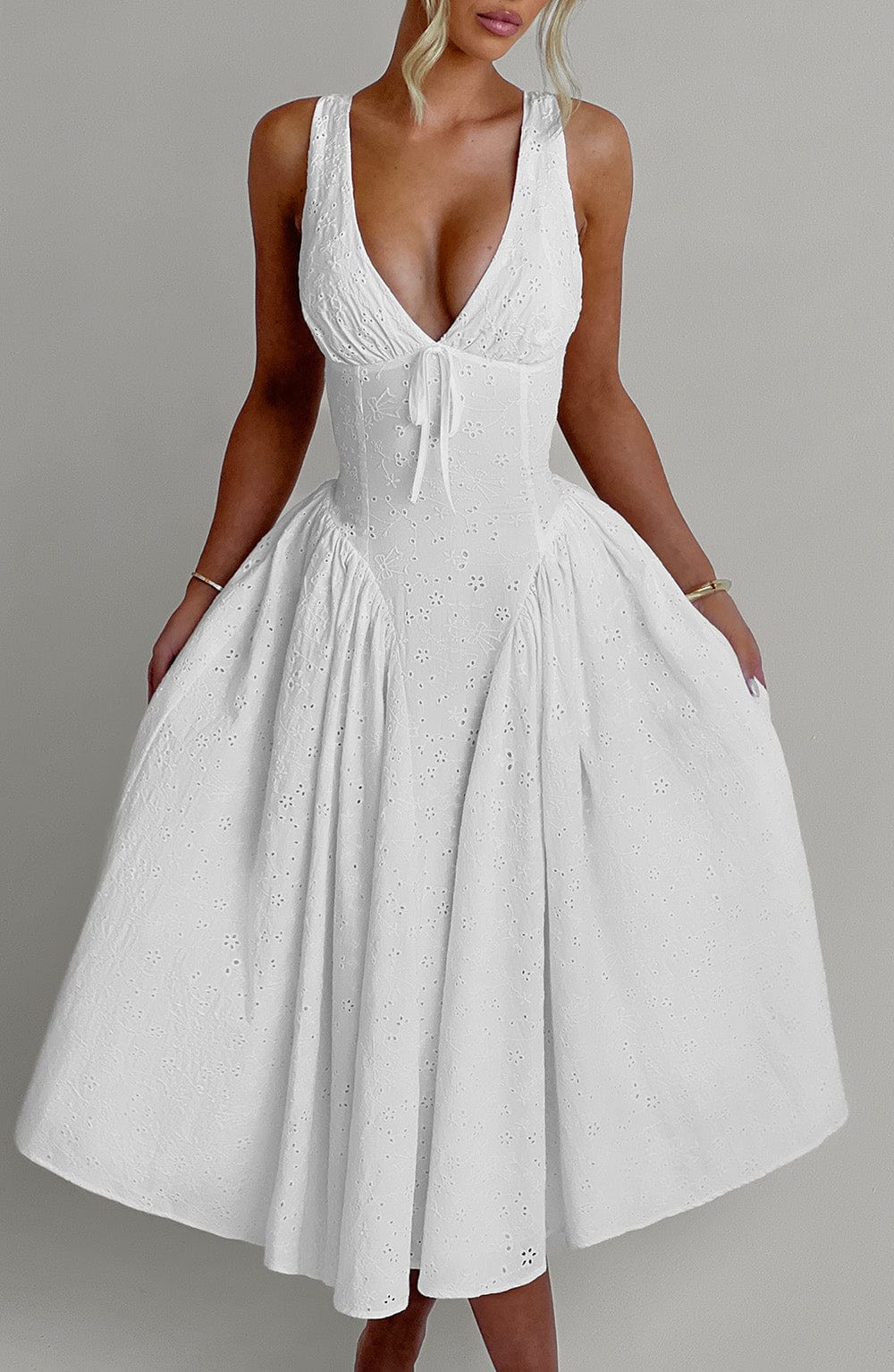 Monroe Midi Dress - Ivory | Babyboo (global)