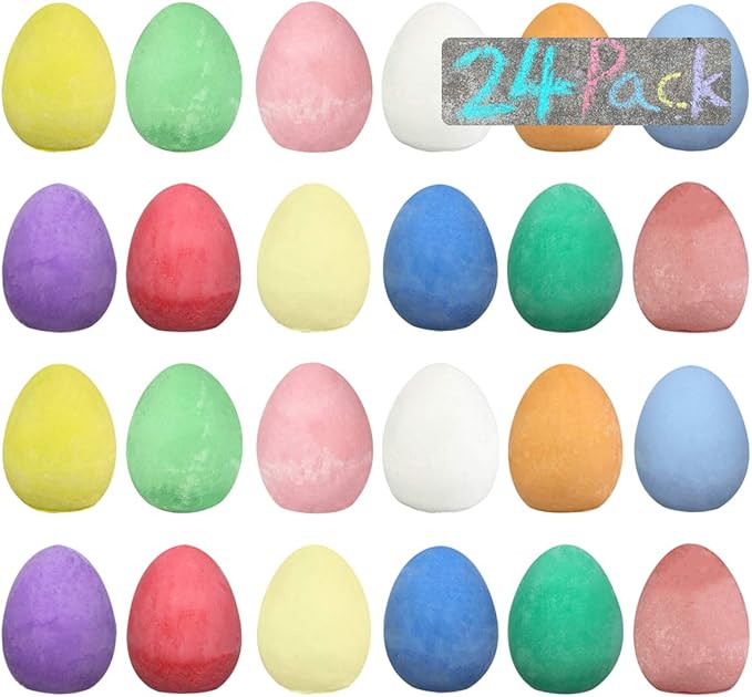 Jofan 24 Pack Easter Sidewalk Chalk Eggs for Kids Boys Girls Toddlers Easter Basket Stuffers Gift... | Amazon (US)