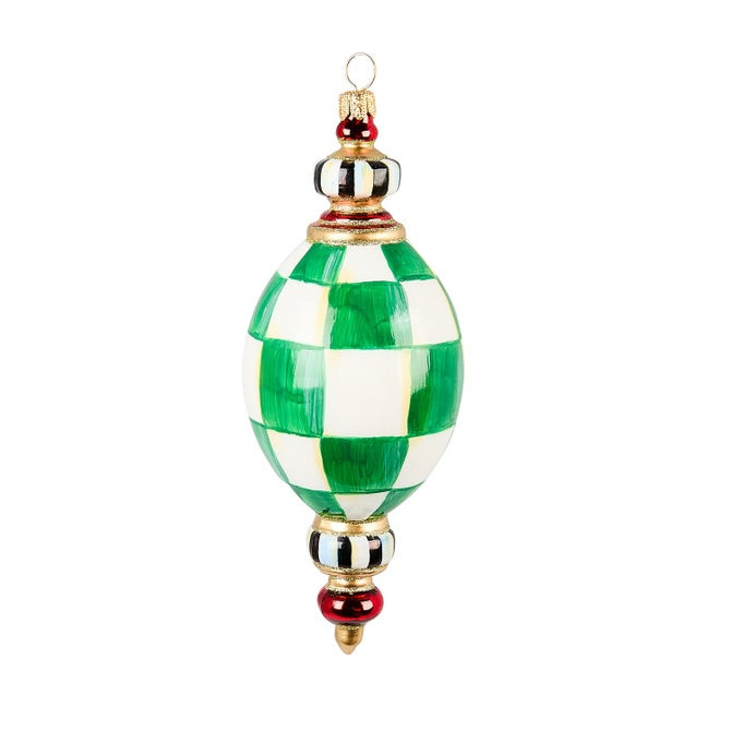 Check It Out Oval Drop Glass Ornament | MacKenzie-Childs