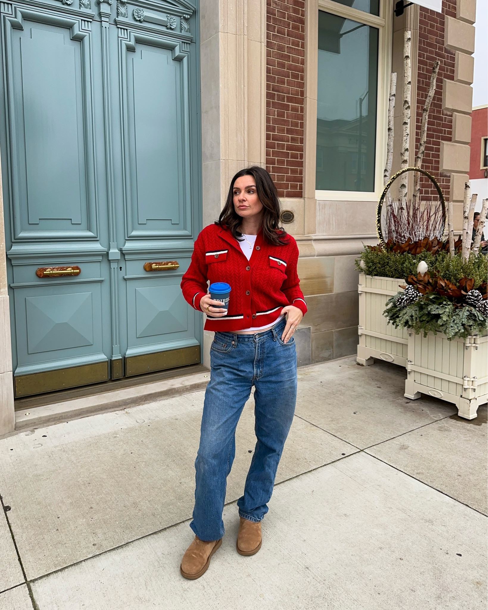holiday outfit, Christmas outfit, winter outfit, red outfit, holiday party, casual Christmas, red sweater, baggy jeans, Ugg boots

#LTKHoliday #LTKGiftGuide #LTKSeasonal