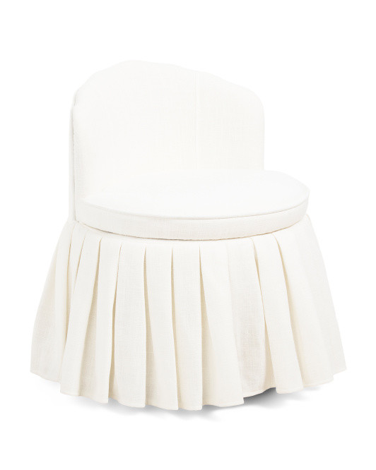 Swivel Vanity Chair With Storage And Ruffle Skirt | TJ Maxx