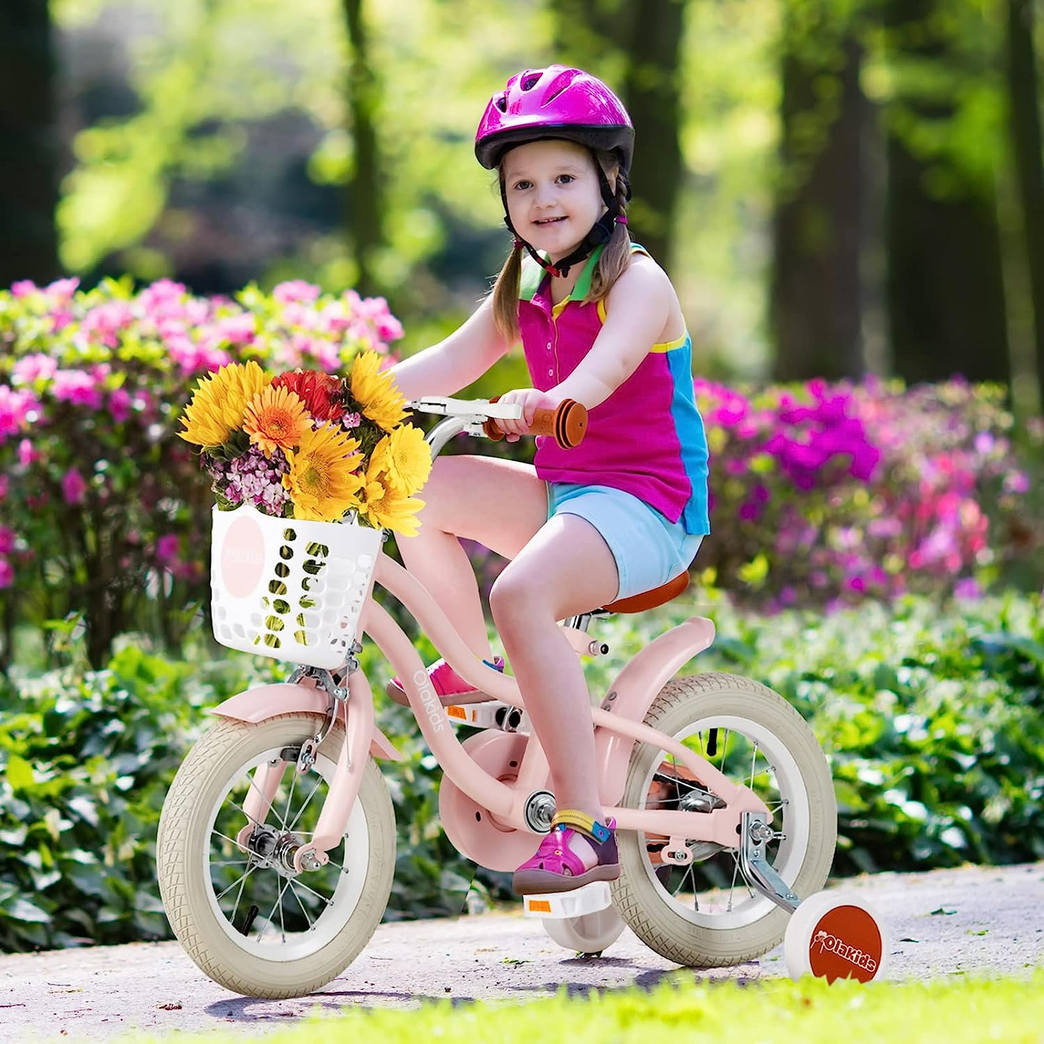 OLAKIDS Kids Bike, 12 14 16 18 Inch Toddlers Bike with Removable Training Wheels Basket, Safety B... | Walmart (US)