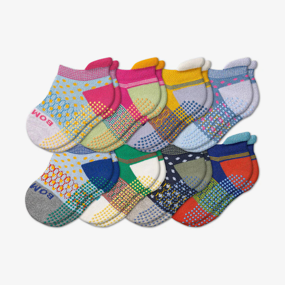 Toddler Dot Stripe Gripper Ankle Sock 8-Pack | Bombas