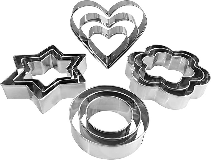 Metal Cookie Cutters Set - Star Cookie Cutter Stainless Steel Round Biscuit Cutter Heart Small St... | Amazon (US)