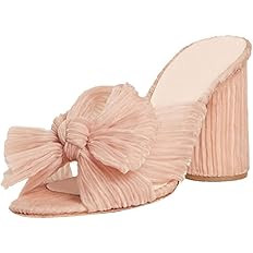VIMISAOI Chunky Block Heeled Sandals for Women Comfortable Slip On Open Toe Pleated Bow Heel Sand... | Amazon (US)